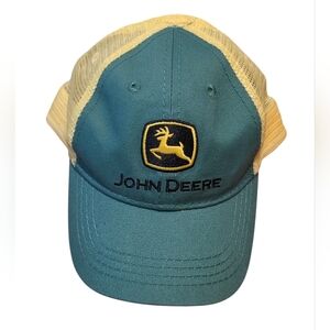 John Deere Toddler Trucker Baseball Cap Green & Gold OS EUC